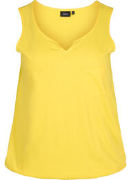 Bomullstopp med strikk nederst, Primrose Yellow