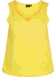 Bomullstopp med strikk nederst, Primrose Yellow