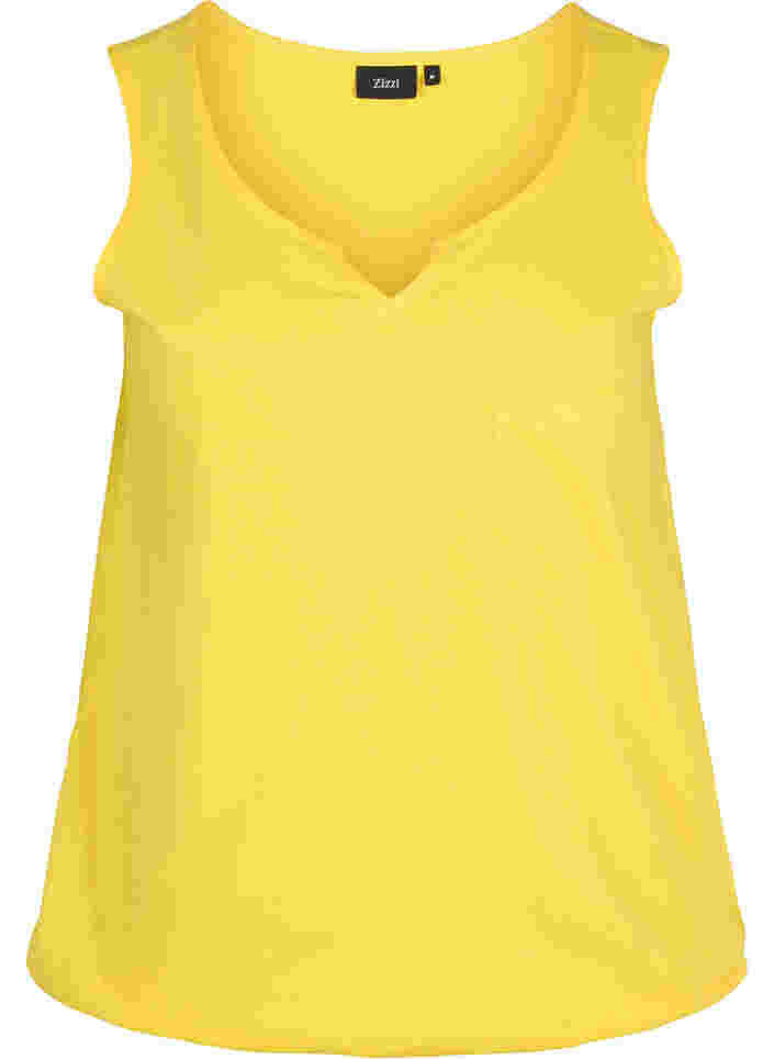 Bomullstopp med strikk nederst, Primrose Yellow, Packshot image number 0