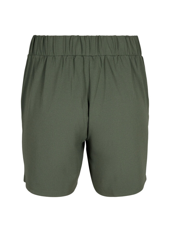 Shorts med lommer og løs passform, Grønn, Packshot image number 1