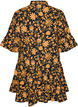 Blomstrete bomullskjole med volangdetaljer og en loose A-linjeform, Orange, Packshot image number 1