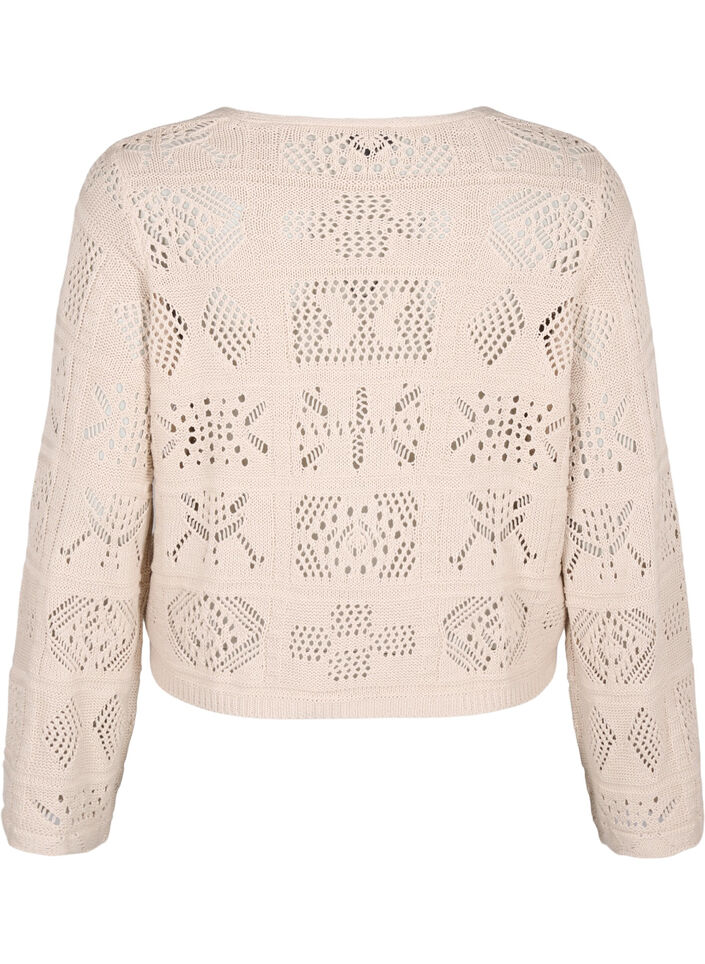 Strikket cardigan med løpesnor, Pumice Stone, Packshot image number 1