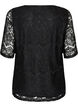 Bluse med blonder og dekorative knapper, Svart, Packshot image number 1