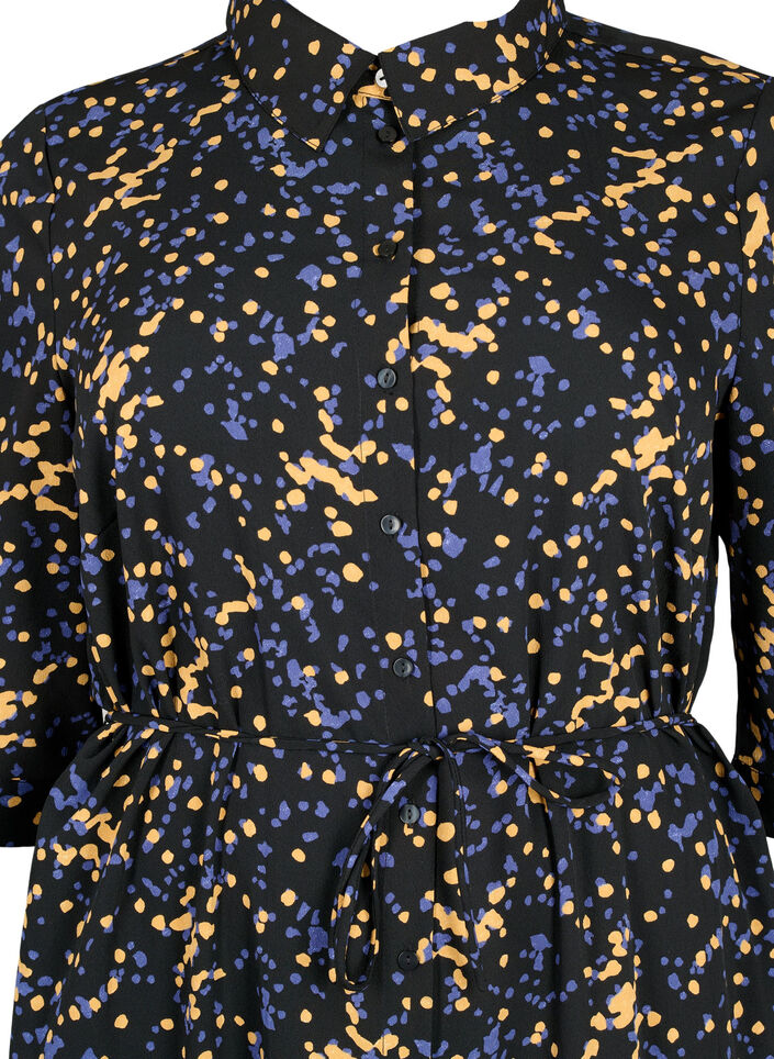 FLASH - Skjortekjole med trykk, Black Splash AOP, Packshot image number 2