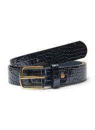 Strukturert belte i imitert skinn, Black