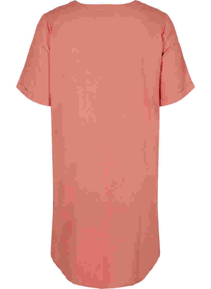 Kortermet kjole i bomullsmiks med lin, Canyon Rose, Packshot image number 1