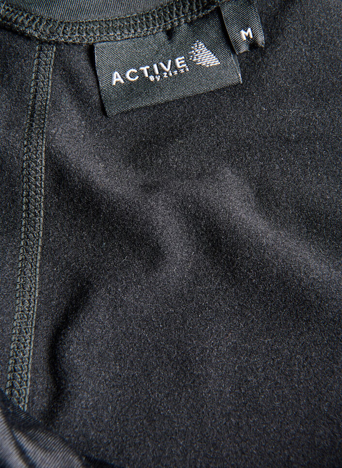 Treningstights med fleece f&ocirc;r, Svart, Packshot image number 3