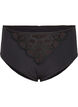 Mikrofibertruser med blondedetaljer, Black, Packshot image number 0