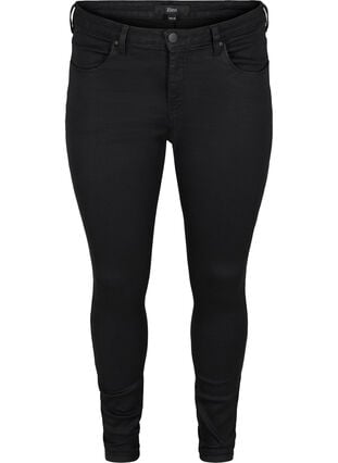 Zizzi Super slim Amy jeans med høyt liv, Black, Packshot image number 0