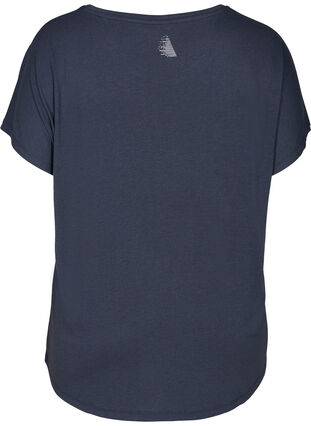 Kortermet T-skjorte til trening med trykk, Graphite, Packshot image number 1