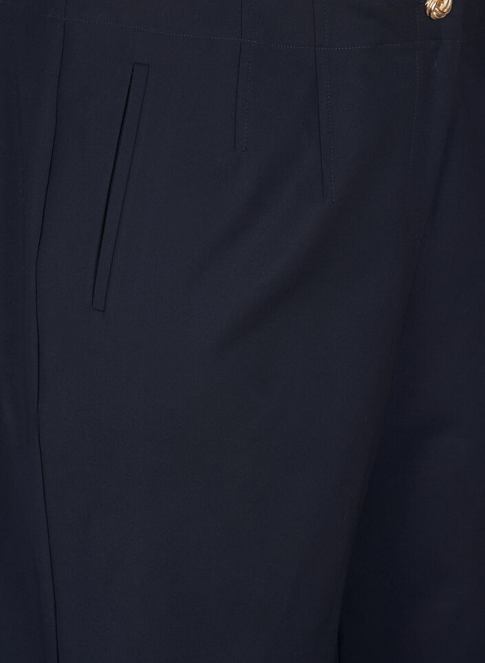 Straight fit bukser med høy midje, Blå, Packshot image number 2