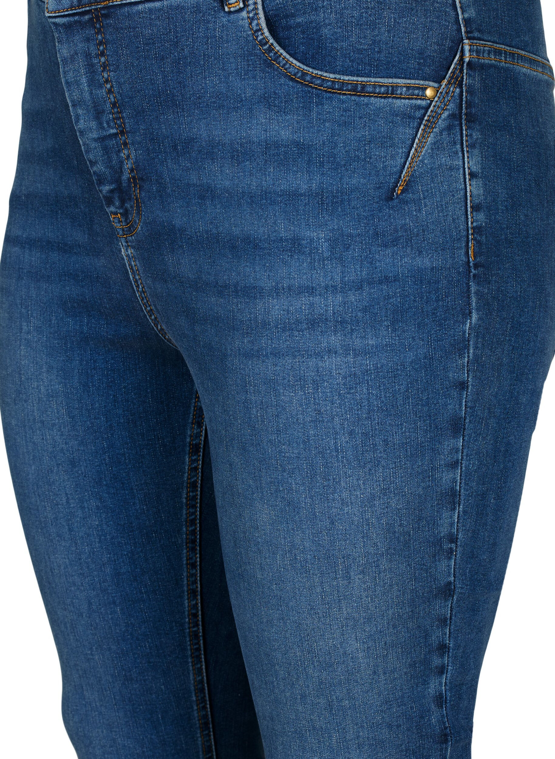 Zizzi Super Slim Amy jeans med h&oslash;yt liv, Blue denim, Packshot image number 2