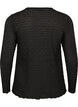 Bluse med hullm&oslash;nster og lange ermer, Svart, Packshot image number 1