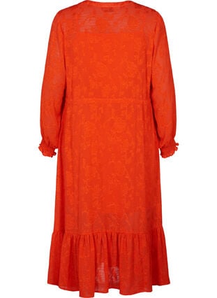 Langermet midi kjole i jacquard look, Orange.com, Packshot image number 1
