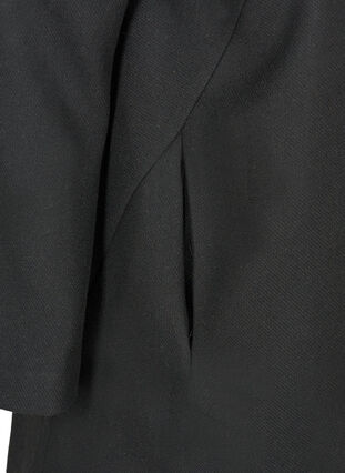 Høyhalset jakke med knapper, Black, Packshot image number 3