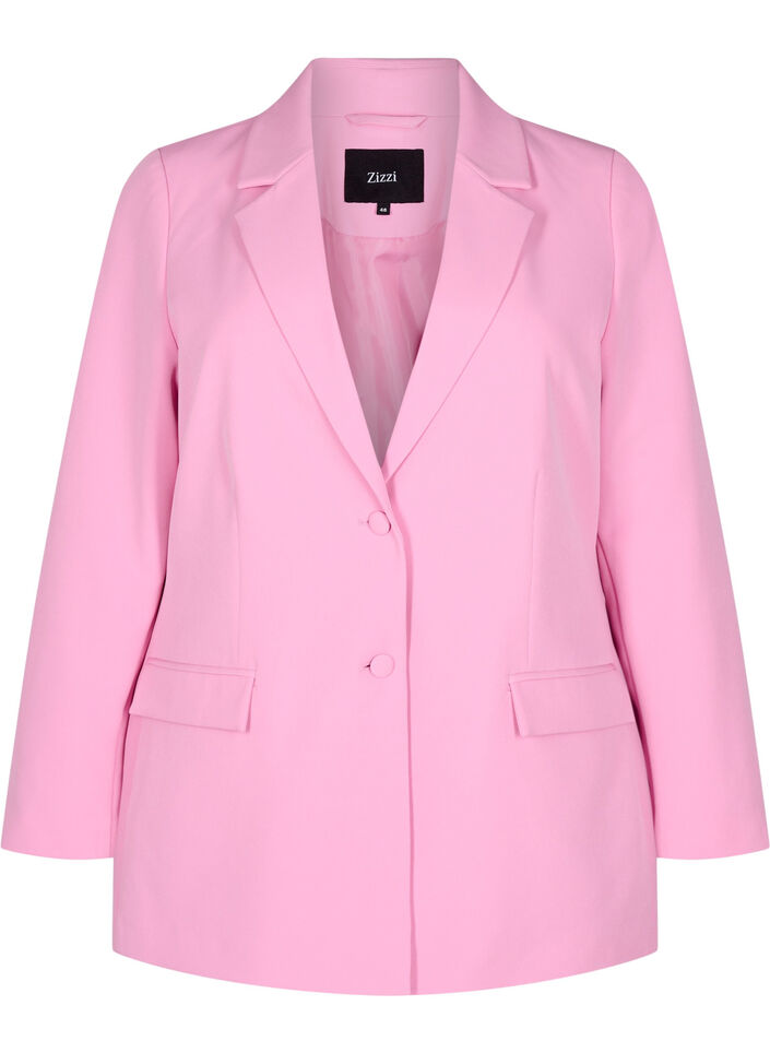 Klassisk blazer med knappelukking, Rosa, Packshot image number 0