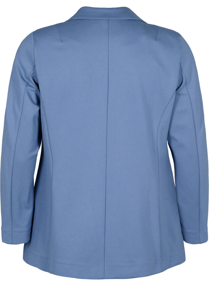 Enkel blazer med knappelukking, Blå, Packshot image number 1