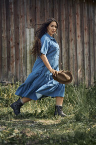 Midikjole i denim,  Midikjole i denim, , Model