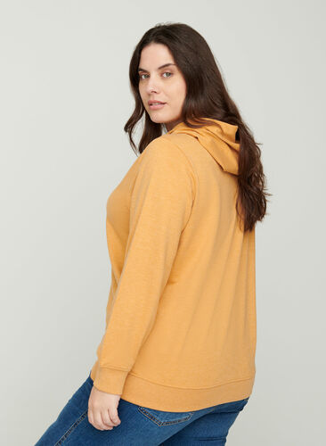 Sweatshirt med hette, Spruce Yellow Mel., Model image number 1