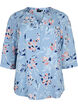 Bluse med print og 3/4 ermer, Outline Flower, Packshot image number 0