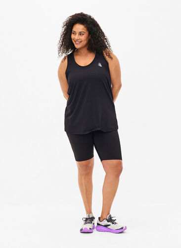 Lange tettsittende treningsshorts, Black, Model image number 2