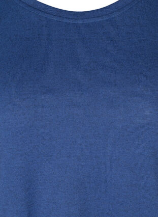 Bluse med 3/4-ermer og knapper, Twilight Blue Mel, Packshot image number 2