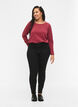 Langermet bluse med tekstur, Rosa, Model image number 1