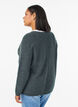 Strikkebluse med V-hals og raglanermer, Gr&oslash;nn, Model image number 2