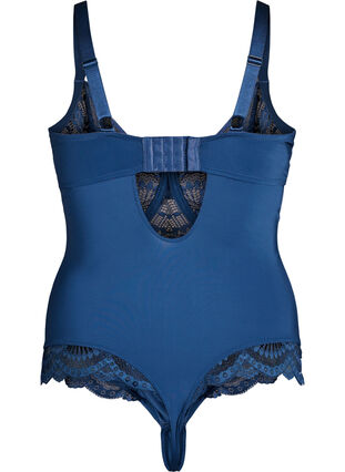 Zizzi Underwired blondebody med stroppe-detalj, Blå, Packshot image number 1