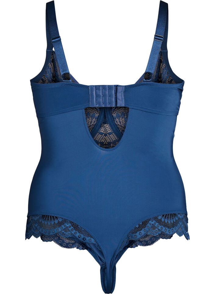Underwired blondebody med stroppe-detalj, Blå, Packshot image number 1