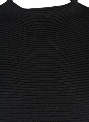 Strikkekjole med cropped ermer, Black, Packshot image number 2
