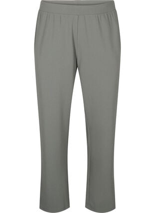 Zizzi Flash – Bukser med rett passform, Grå, Packshot image number 0