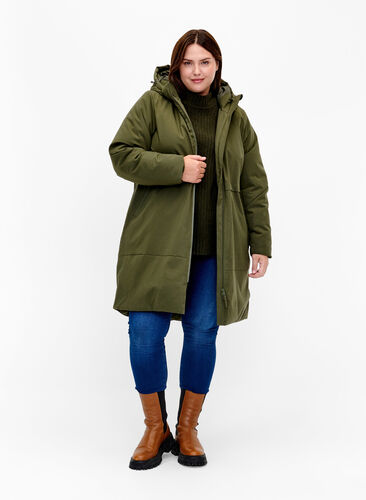 Vinterjakke med justerbar midje, Forest Night, Model image number 2
