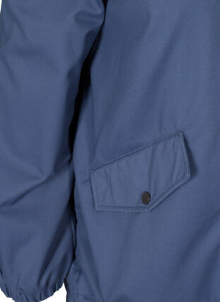 Kort jakke med hette og lommer, Blue Indigo, Packshot image number 3