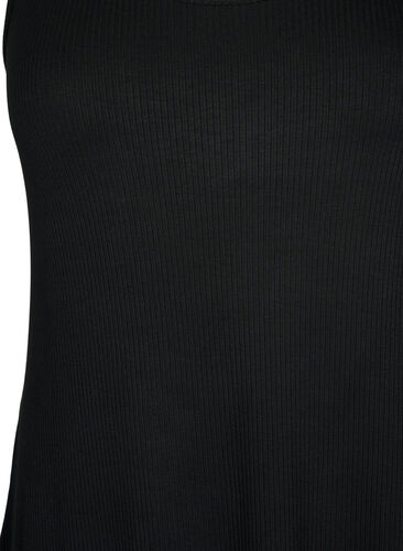 Ribbet kjole uten ermer av viskose, Black, Packshot image number 2