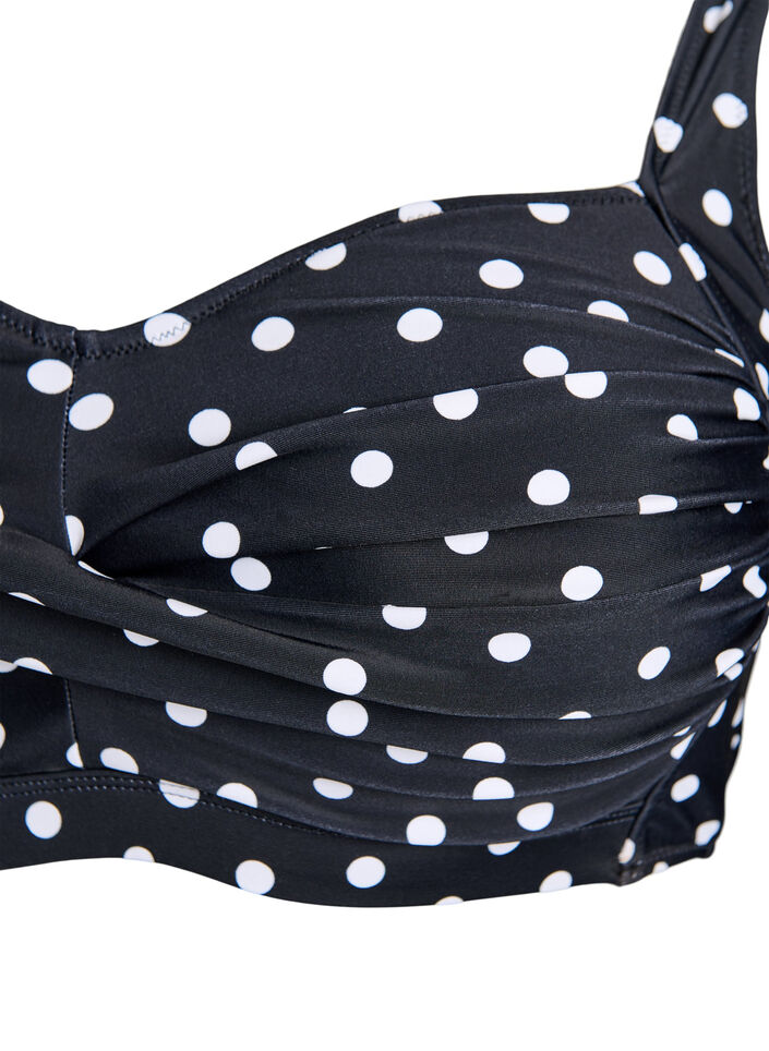 Polstret bikinioverdel med trykk, Svart, Packshot image number 2