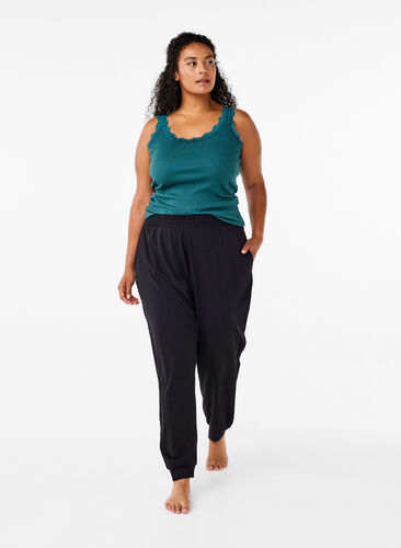 Pyjamas i bomull, Black, Model image number 0