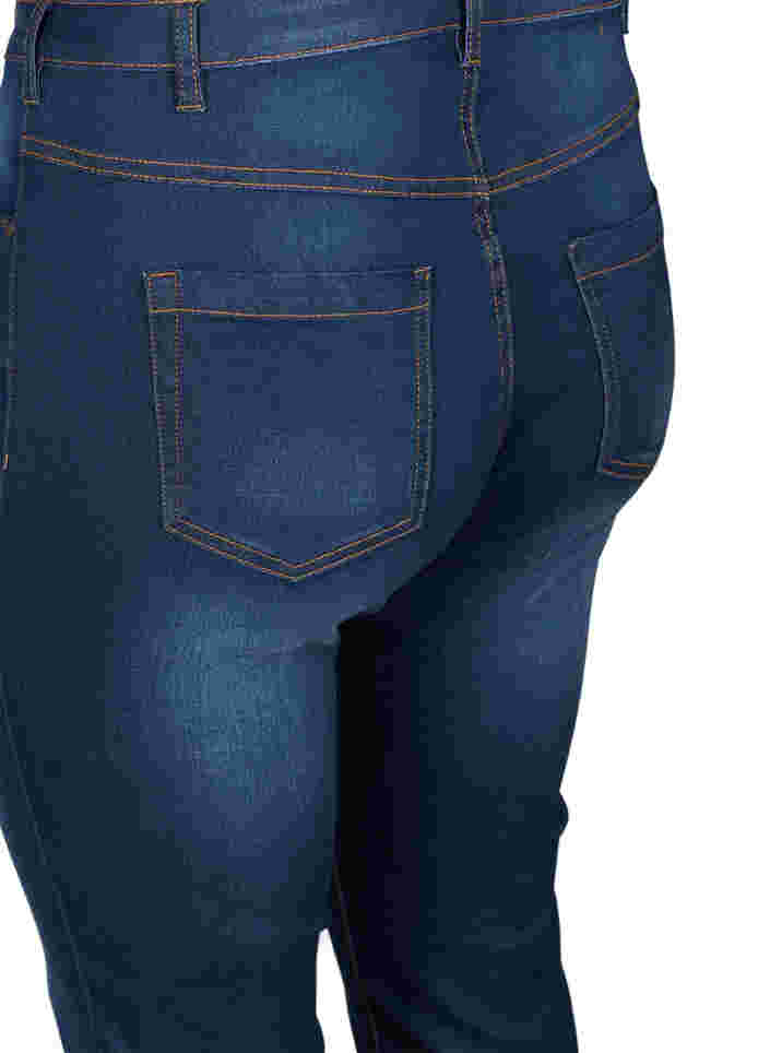 Slim fit Emily jeans med normal høyde i livet, Blue denim, Packshot image number 3