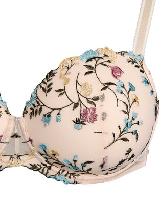 Zizzi Formstøpt BH med broderte blomster, Rosa, Packshot image number 2