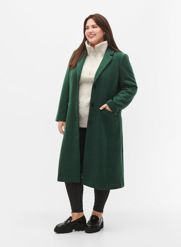 Kåpe med knapper og lommer, Trekking Green Mel, Model image number 3