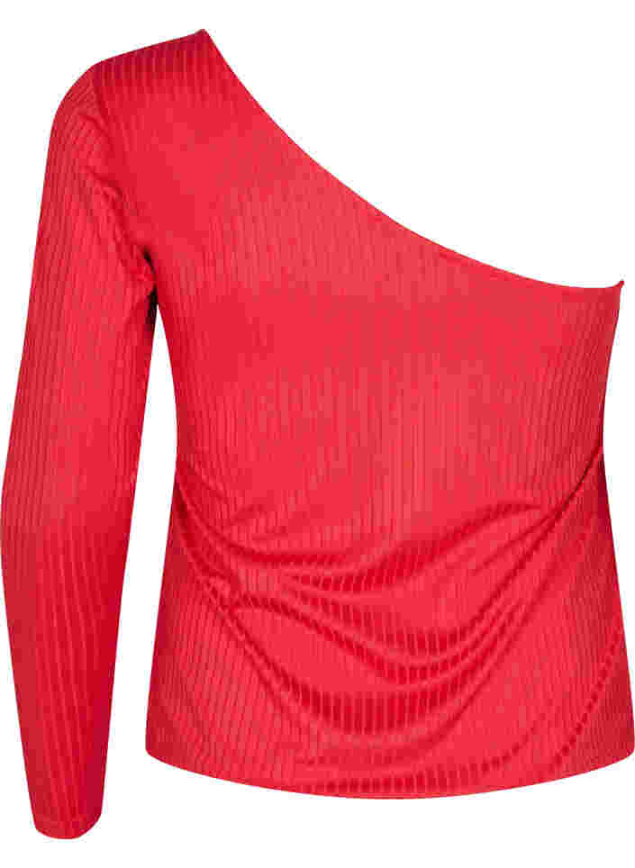 One-shoulder bluse, Tango Red, Packshot image number 1