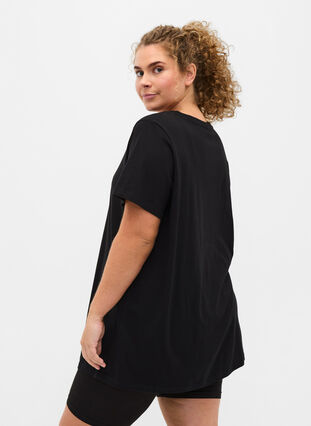 Oversized T-skjorte i økologisk bomull, Black Sleep, Model image number 1
