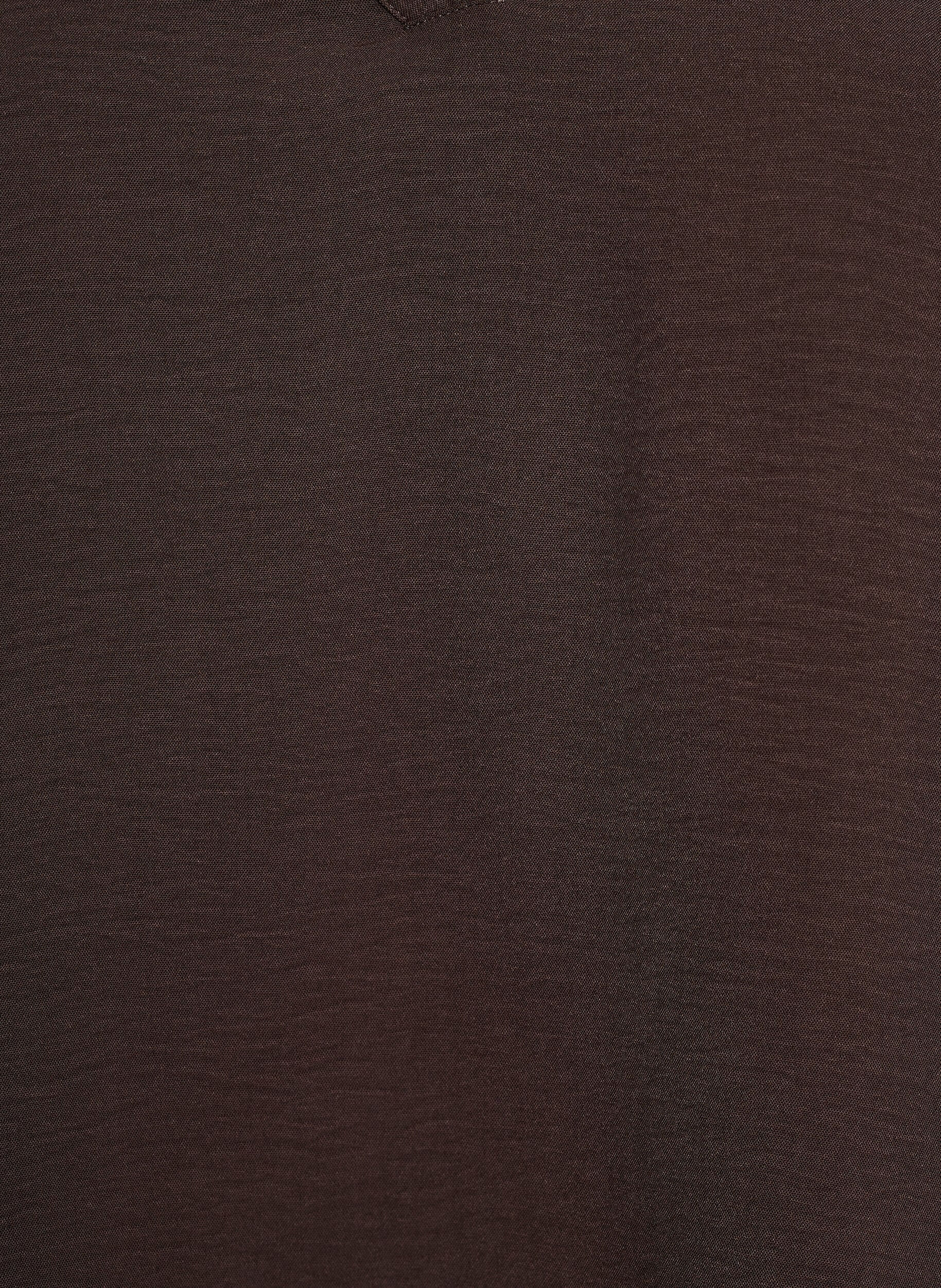 ZizziBluse med smockmansjetter og V-hals, Brun, Packshot image number 2