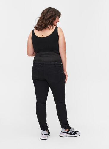 Jeggings til gravide i en bomullsmiks, Black, Model image number 1