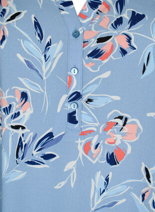 Blomstrete tunika med 3/4 ermer, Outline Flower, Packshot image number 2