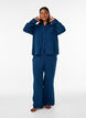 L&oslash;se pyjamasbukser i bomullsmusselin, Bl&aring;, Model image number 0