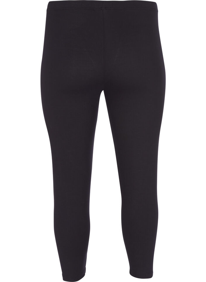 Basisleggings i viskose med 3/4-lengde, Svart, Packshot image number 1