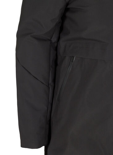 Vinterjakke med justerbar midje, Black, Packshot image number 3