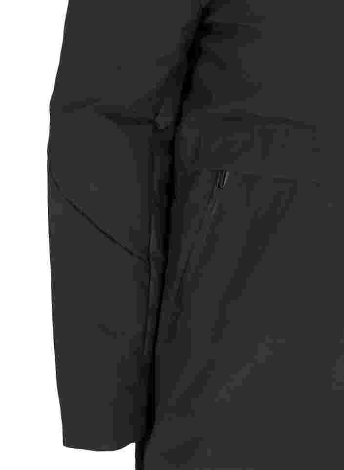 Vinterjakke med justerbar midje, Black, Packshot image number 3