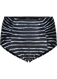 Stripete bikinitruse med høy midje, Black White Stripe